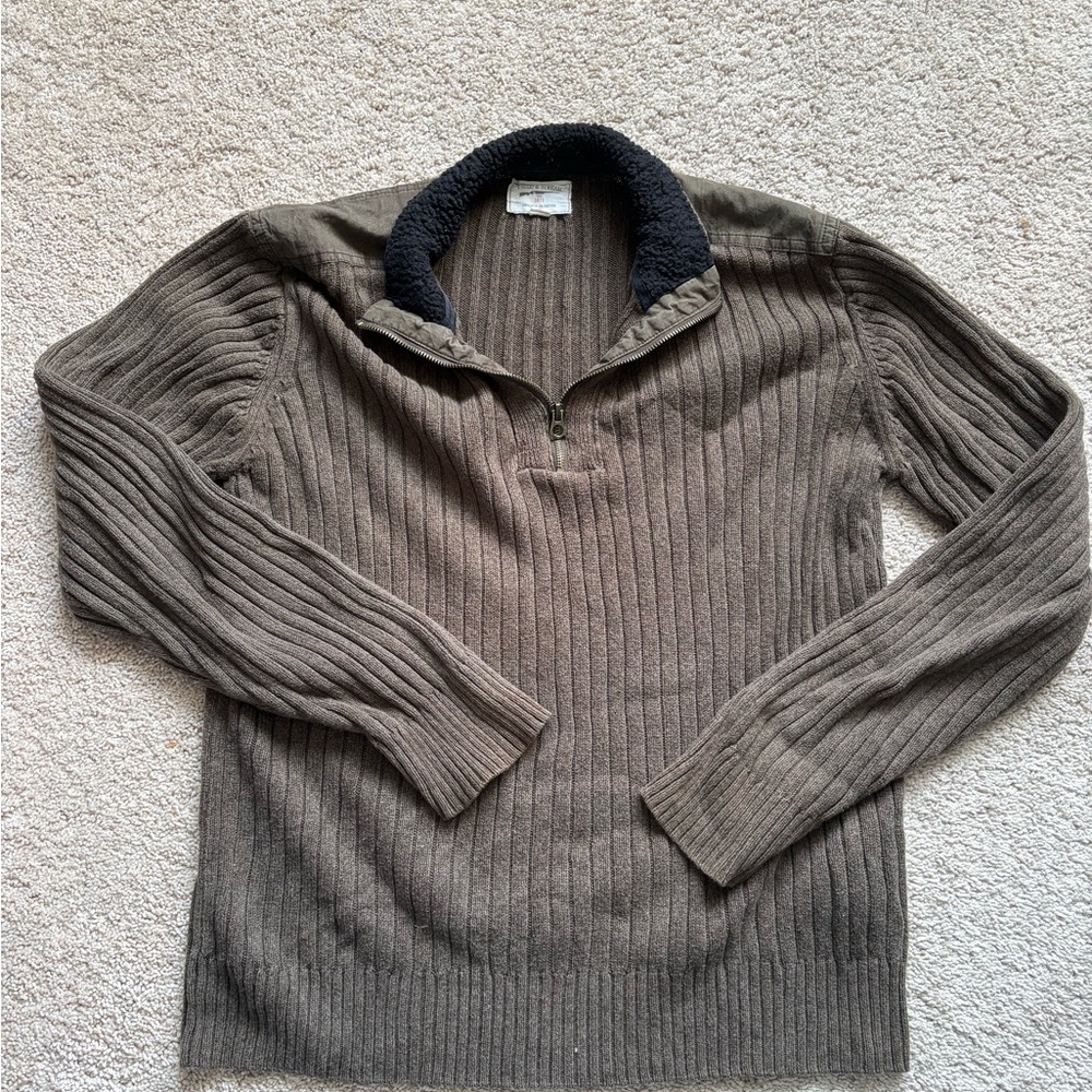Field & Stream Men's Brown Zip-Up Sweater